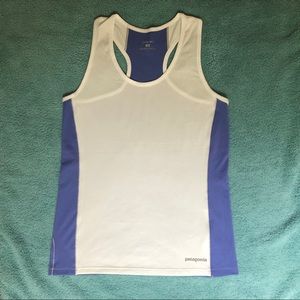 Patagonia W’s running draft tank, white/purple, S
